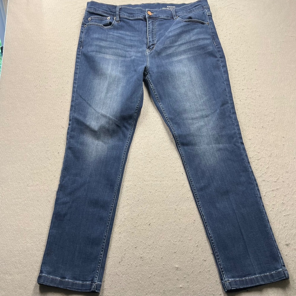 Mugsy Jeans Kinzies Men 40x30 Medium Blue Wash Slim Straight Denim FLX4NKZ-40X30